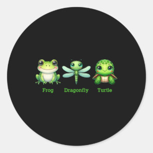Subtle Anti-trump Political Humour Frog Dragonfly Classic Round Sticker