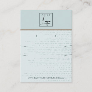 SUBTLE AQUA BLUE DOTS NECKLACE EARRING DISPLAY BUSINESS CARD