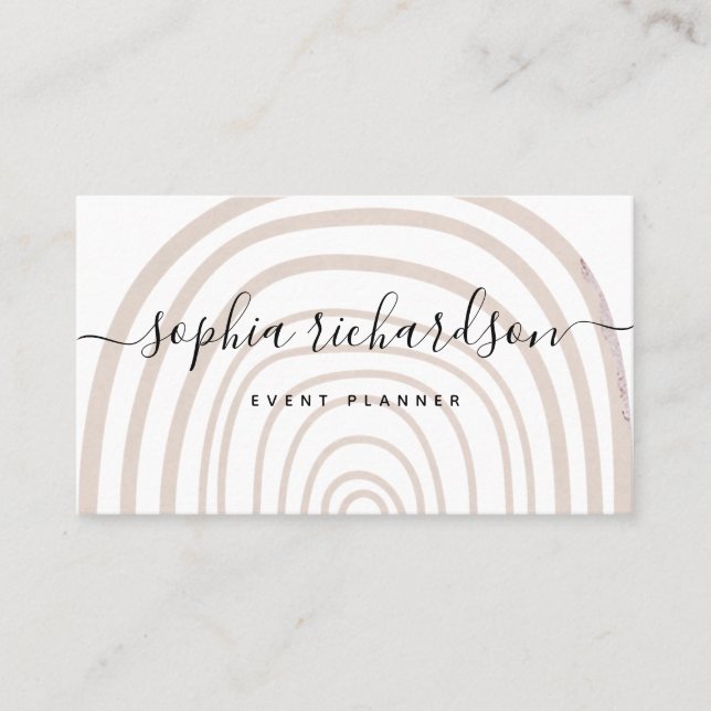 Subtle Arch | Trendy Abstract Neutral on White Business Card (Front)
