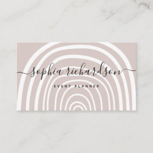 Subtle Arch Trendy Abstract Neutral Rose Business Card