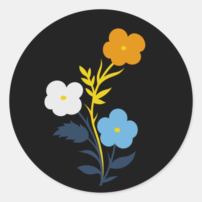 Subtle Aromantic Asexual Flag Flowers Classic Round Sticker (Front)