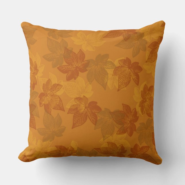 Subtle Autumn Leaves Throw Pillow (Front)