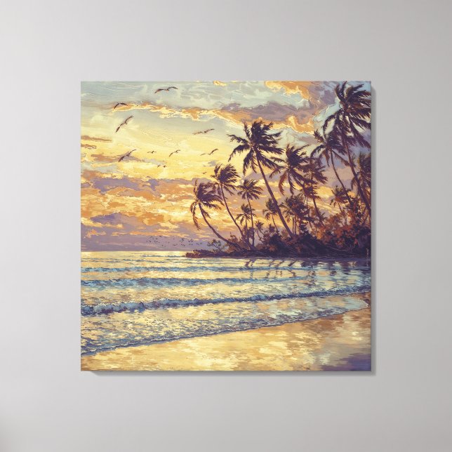 Subtle Beach Light - Impressionism Style Landscape Canvas Print (Front)