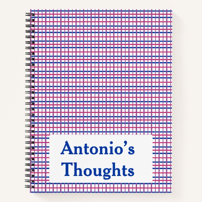 Subtle Bisexual Colour Plaid Two-Sided Notebook (Front)