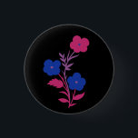 Subtle Bisexual Flag Flowers 1 Inch Round Button<br><div class="desc">Subtle bisexual pride flag colours in the form of lineless flowers,  for bi people that wish to be more discreet.</div>