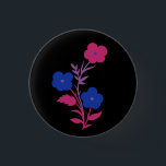 Subtle Bisexual Flag Flowers 1 Inch Round Button<br><div class="desc">Subtle bisexual pride flag colours in the form of lineless flowers, for bi people that wish to be more discreet.</div>