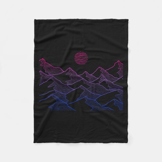 Subtle Bisexual Mountain Camping Hiking Lesbian Fleece Blanket (Front)