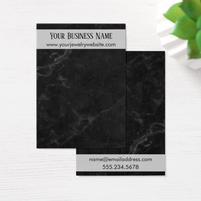 Subtle Black Marble Earring Holder Display Cards (Desk)