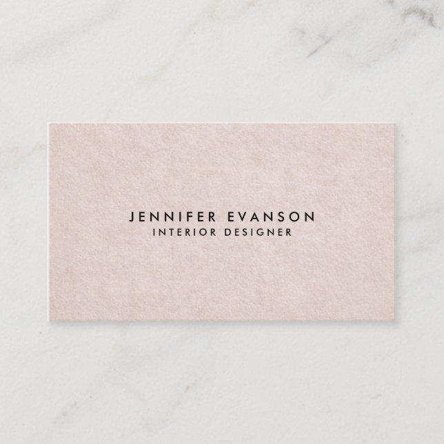 Subtle Blush Pink Elegant Paper Texture Business Card (Front)
