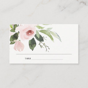 SUBTLE BLUSH PINK ROSE BRIDAL SHOWER PLACE CARD
