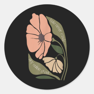 Subtle Boho Flowers Anti Trum P Liberal Protest Re Classic Round Sticker