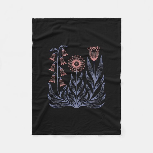 Subtle Boho Flowers Anti Trump  Fleece Blanket (Front)