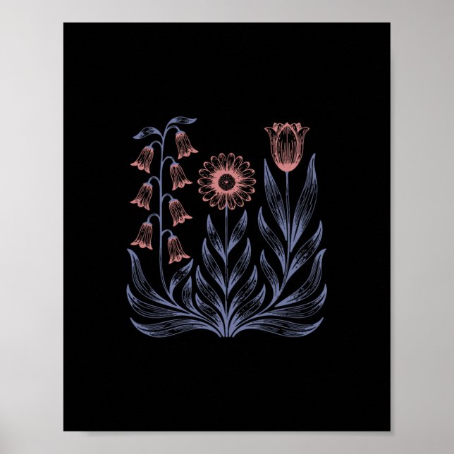 Subtle Boho Flowers Anti Trump  Poster (Front)