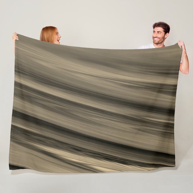  Subtle Brown Stripe  Fleece Blanket (In Situ)