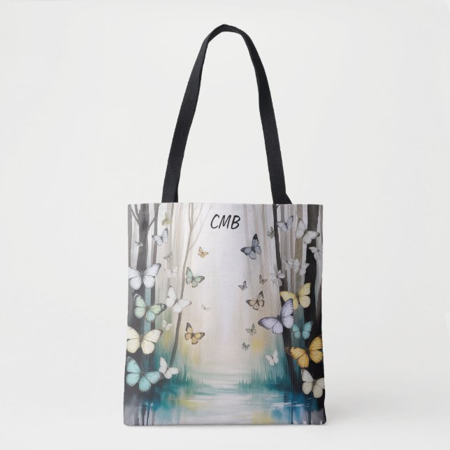 Subtle Butterflies Personalized Tote Bag (Front)