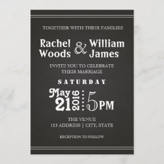 Subtle Chalkboard | Wedding Invitation