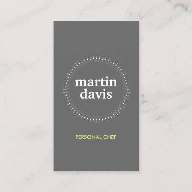 SUBTLE CIRCLE on GRAY Business Card (Front)