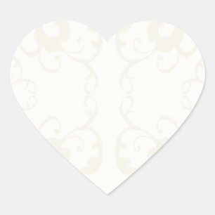 Subtle classic vintage pattern print -customise heart sticker