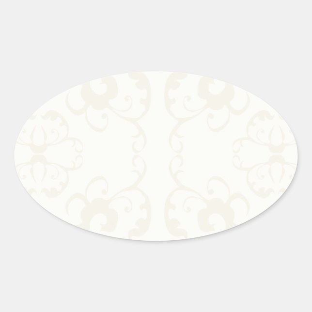 Subtle classic vintage pattern print -customise oval sticker (Front)