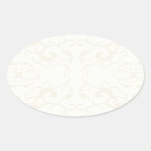 Subtle classic vintage pattern print -customise oval sticker