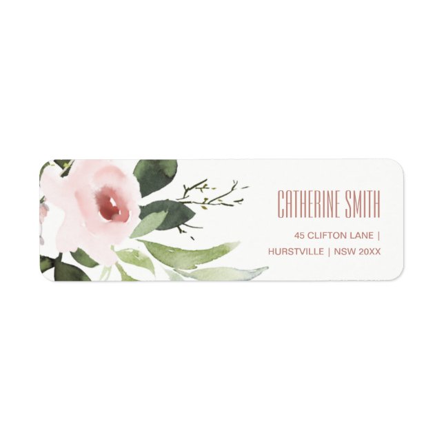 SUBTLE COLOR WASH BLUSH PINK FLORAL BUNCH ADDRESS (Front)