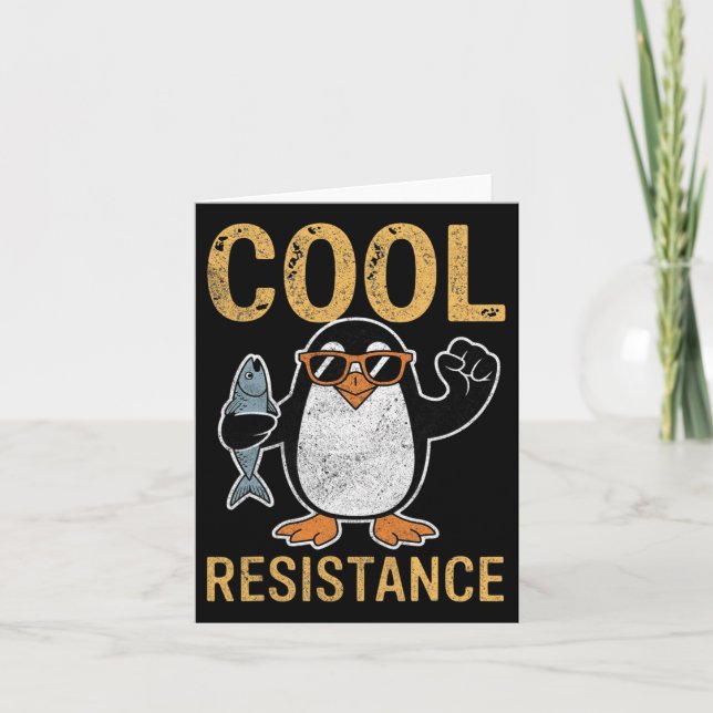 Subtle Cool Resistance Penguin Tariffs Protest Ant Card (Front)