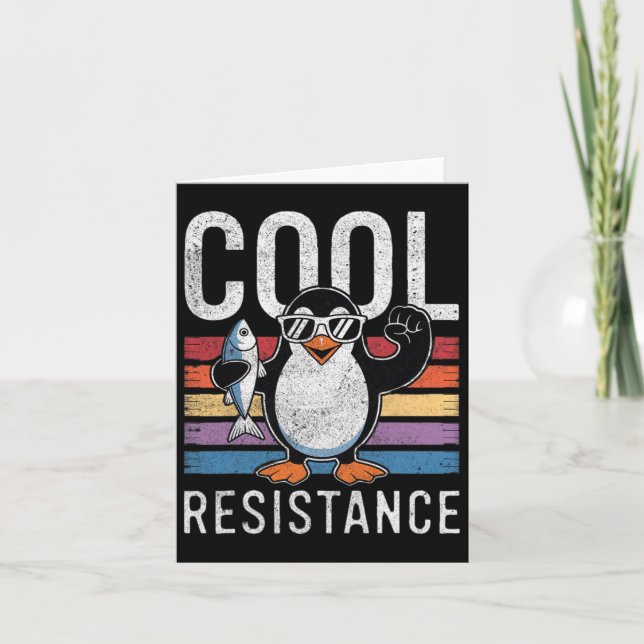 Subtle Cool Resistance Penguin Tariffs Protest Ant Card (Front)
