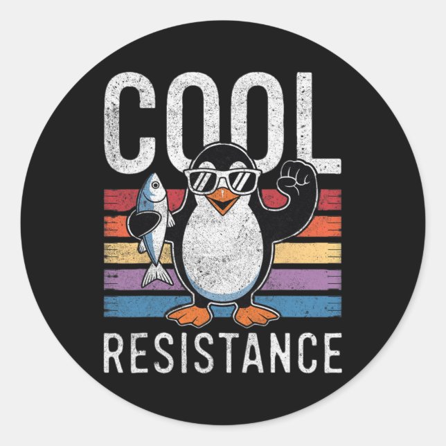 Subtle Cool Resistance Penguin Tariffs Protest Ant Classic Round Sticker (Front)