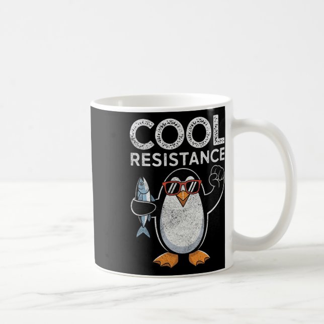 Subtle Cool Resistance Penguin Tariffs Protest Ant Coffee Mug (Right)