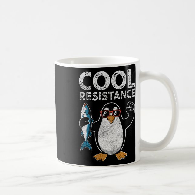 Subtle Cool Resistance Penguin Tariffs Protest Ant Coffee Mug (Right)