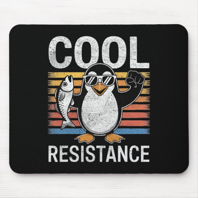 Subtle Cool Resistance Penguin Tariffs Protest Ant Mouse Pad (Front)
