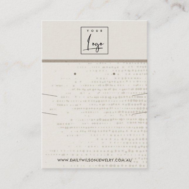 SUBTLE EGG WHITE DOTS NECKLACE EARRING DISPLAY BUSINESS CARD (Front)