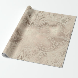 Subtle Egyptian Floral and Geometric Ornamentation Wrapping Paper