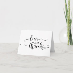 Subtle, Elegant Love and Thanks w/ Black Script Thank You Card
