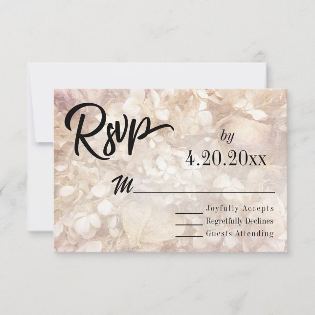 Subtle, Elegant Typography Black Type Wedding RSVP (Front)