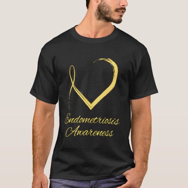 Subtle Endometriosis Awareness Gift Heart Endometr T-Shirt (Front)