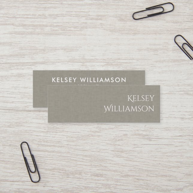 Subtle Fabric Texture Custom Mini Business Card (Front/Back In Situ)