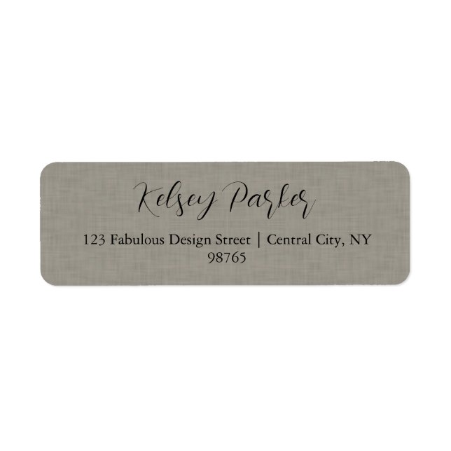 Subtle Fabric Texture Customizable Address Label (Front)