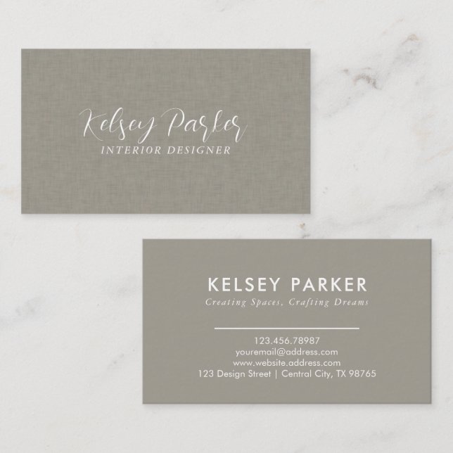 Subtle Fabric Texture Customizable Business Card (Front/Back)