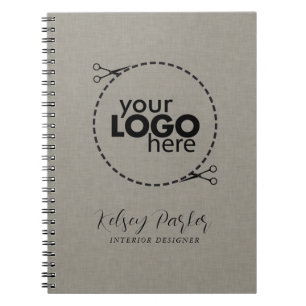 Subtle Fabric Texture Customizable Logo Notebook