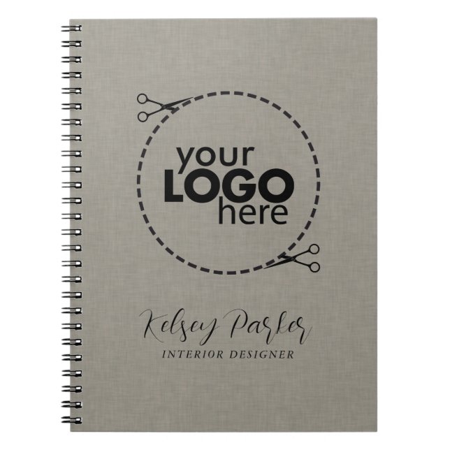 Subtle Fabric Texture Customizable Logo Notebook (Front)