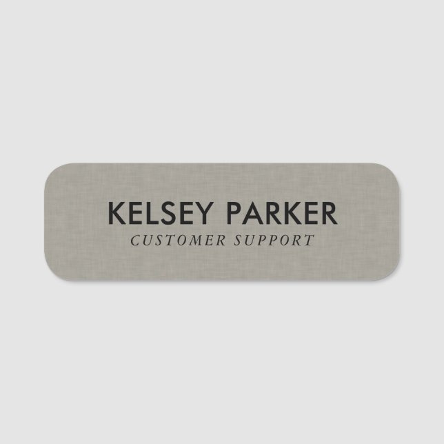Subtle Fabric Texture Customizable Name Tag (Front)