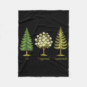 Subtle Fir Dogwood Tamarack Trees Anti Trump Natur Fleece Blanket