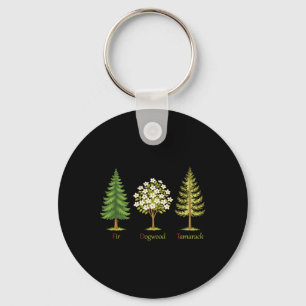 Subtle Fir Dogwood Tamarack Trees Anti Trump Natur Keychain