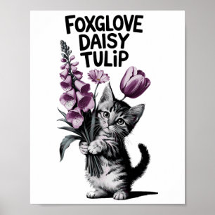 Subtle Floral Anti Trump Flowers Foxglove Daisy Tu Poster