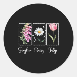 Subtle Floral Anti Trump Resist Protest Foxglove D Classic Round Sticker