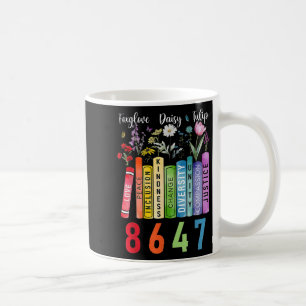 Subtle Floral Foxglove Daisy Tulip Book Lover Coffee Mug