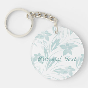 Subtle Floral in Blues Keychain