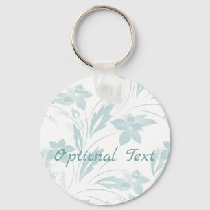 Subtle Floral in Blues Keychain