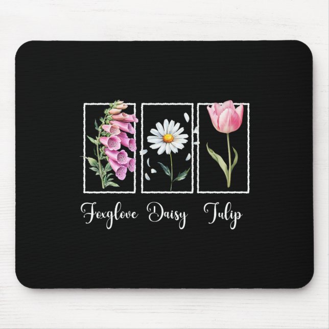 Subtle Floral Liberal Resist Protest Foxglove Dais Mouse Pad (Front)